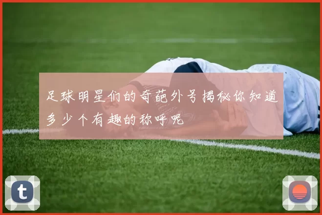 足球明星们的奇葩外号揭秘你知道多少个有趣的称呼呢